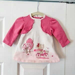 Mayoral Baby Embroidered Elephant Dress (2-4m)